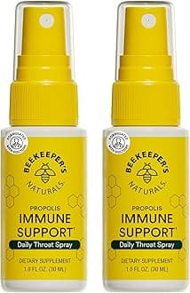 Beekeeper's Naturals Propolis Throat Spray, Natural Immune Support & Sore Throat Relief - Antioxidants, Keto, Paleo, Gluten-Free, 1.0 oz (Pack of 2)