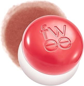 fwee Blurry Pudding Pot | Airbrushed Blush & Lip, Buildable Pigment, Long-lasting, Lightweight, Easy to Blend, Natural Soft Matte Finish - Dear (Coral Brown) | 5 g