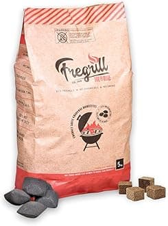 FREGRILL Charcoal Briquettes for Barbecue (5 kg) with FIRE Starter Cubes for Ignition