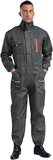 Work Overalls for Men One Piece Wear-resistant Mechanics Jumpsuit Long Sleeve Navy Coveralls