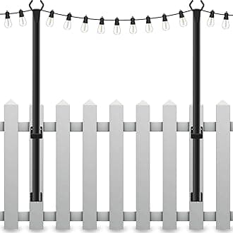 2 Pack String Light Poles,5Ft Light Poles for Outside String Lights,Outdoor Lights Pole with Fork,Metal Poles Stand for Patio Deck Backyard