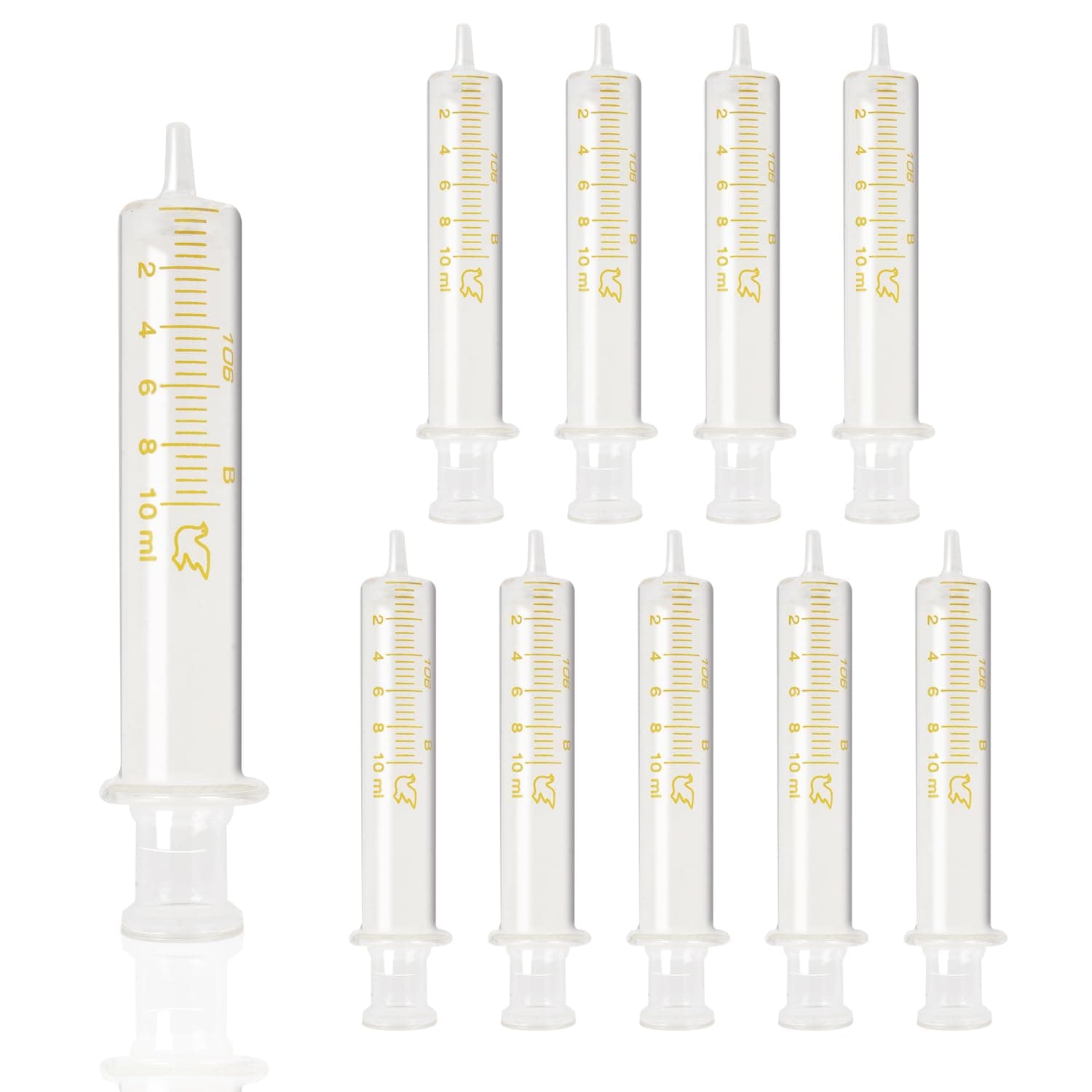 10 Pack 10ml Glass Syringe With Caps