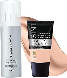 Waterproof Fix & Finish Kit | Makeup Fixer (50ml) + Rose Ivory All Day Hydra Matte Mini Foundation (18ml) | Makeup Kit For Women (Combo Pack of 2)