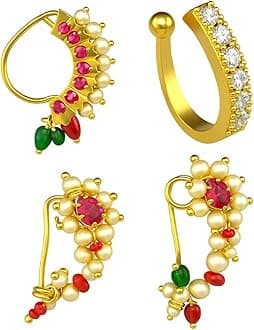 Fashions Maharashtrian jewellery traditional nath nose ring Without Piercing Marathi Nose Pin For Women