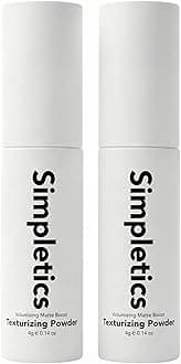 Simpletics Texturizing Powder - All Natural, 4 Ingredient Nourishing Formula with Rice Starch - Chemical Free - Gives Volumized, Texturized, Matte Finish to Men & Women (2 Pack)