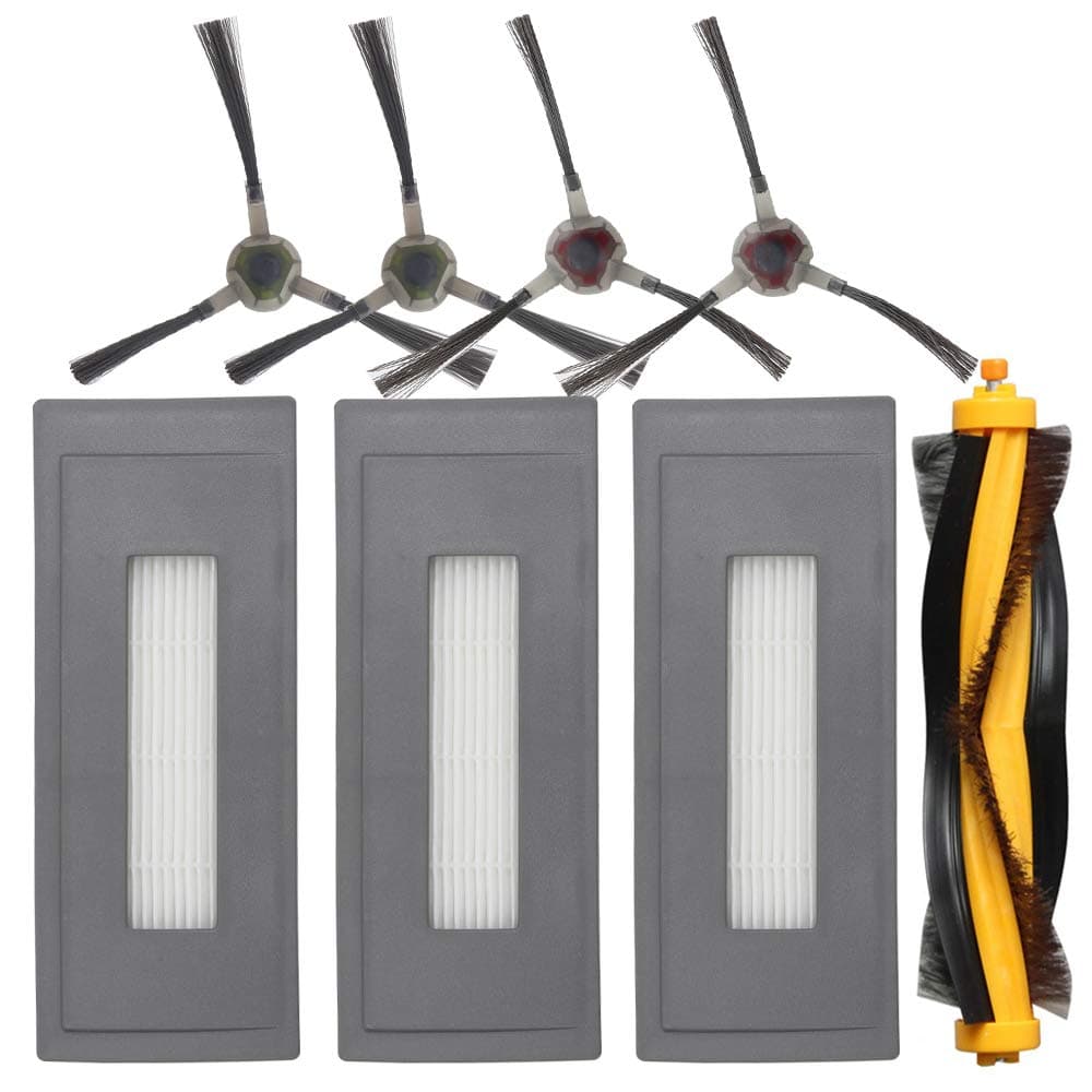 BettaWell Replacement Accessories Kit Compatible with ECOVACS DEEBOT OZMO 930 Robotic Vacuum Cleaner, 1 Main Brush | 3 High Efficiency Filters | 4 Side Brushes