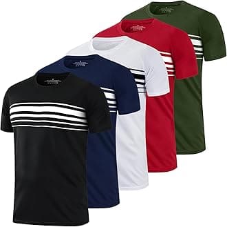 HovSiyla1/5 Pack Running Shirts Men Sport Tops Dry Fit Gym Wicking Athletic T Shirts Breathable Cool Workout Shirts