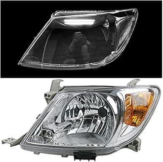 Compatible For Toyota Hilux Vigo 2005~2008 Transparent Headlamp Lamp Shade Headlight Shell Lens Plexiglass Replace The Original Lampshade(Left)