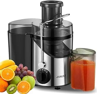 Juicer Machines Juilist, Centrifugal Juicers Max Power 900W, Juicers Whole Vegetables and Fruit with 3-Inch Mouth Food Chute, 3-Speed Setting, 400W Motor, Brush for Easy Cleaning, BPA-Free