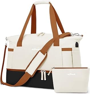 ETRONIK Gym Bag for Women, Personal Item Travel Bag with Shoes Compartment, Weekender Overnight Duffel Bag with Wet Pocket, Carry On Bag for Women, Travel, Gym, Weekend