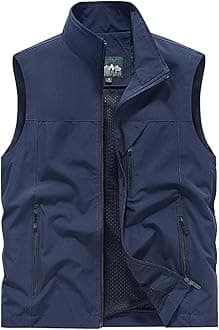 Men's Softshell Vest Outerwear Zip Up Sleeveless Quick Dry Fishing Vests Outdoor Casual Multi Pocket Jacket for Hiking Golf