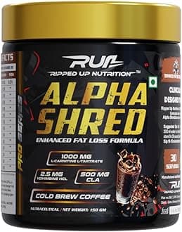 Alpha Shred Fat Burner - 150g, Cold Brew Coffee | With Carbliss® for Blocking Carbs by 40-60% | Weight Management & Metabolism Booster | Enriched with Garcinia Cambogia, Coffee Bean Extra, Caffeine