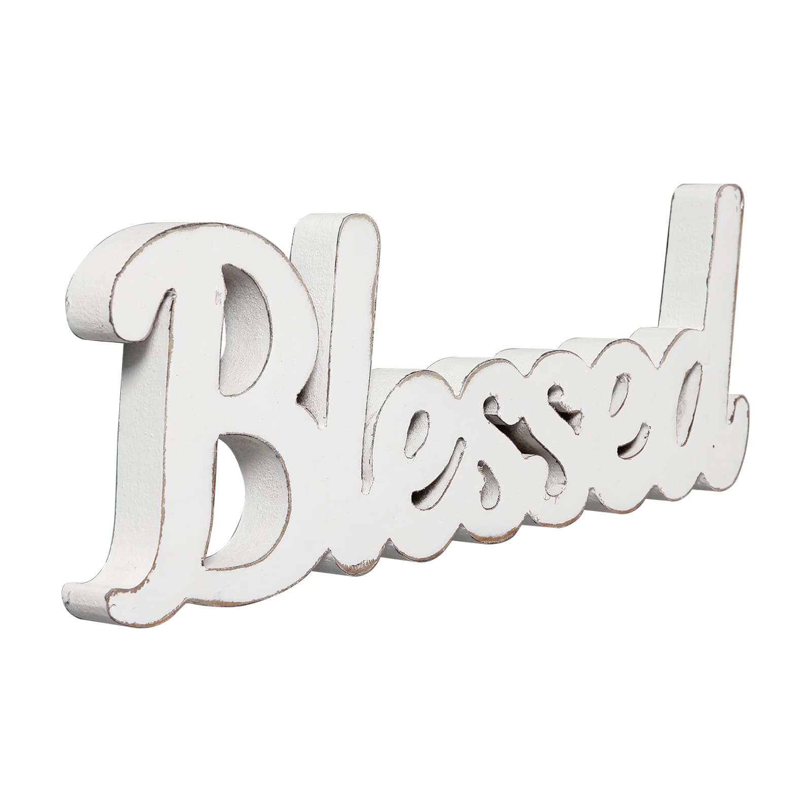 White Wooden Blessed Sign