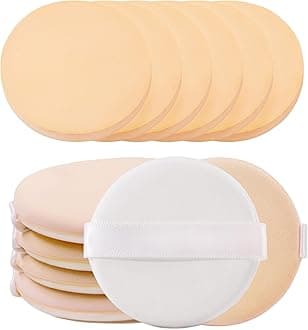 BEAKEY12 Pcs Round Makeup Sponges with Air Cushion Powder Puff, Latex-free Cloud Kiss Sponges and Makeup Puff for Liquid Foundation, Powder, Concealer