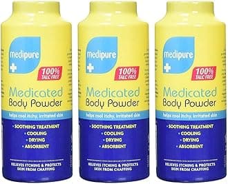 Medipure 3 x Medicated Body Powder 100% TALC FREE 200g (600g)