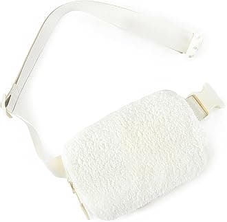 Telena Bum Bag レディース ベルトバッグ メンズ クロスボディ ウエストバッグ 調節可能なストラップ付き, ホワイト, S