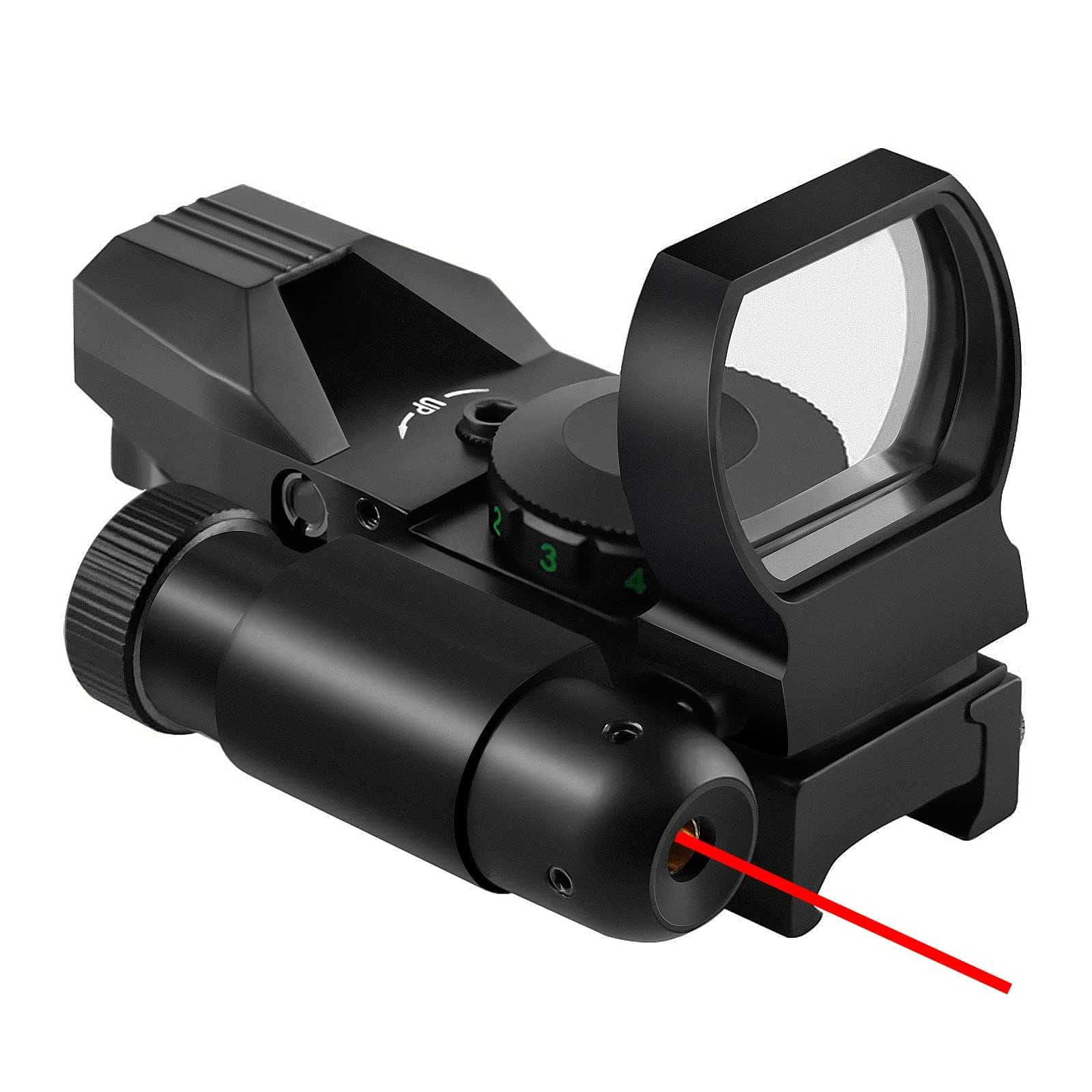 Beileshi Reflex Sight,Adjustable 4 Reticle Styles 5 Brightness Settings Red Green Dot Sight with 20mm Rail Mount