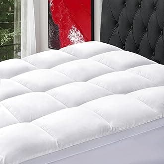 Mattress Topper King Size Extra Thick Mattress Pad 8-21" Deep Pocket Soft Down Alternative Fill Mattress Protector Pillow Top Mattress Cover (78x80 Inches, White)