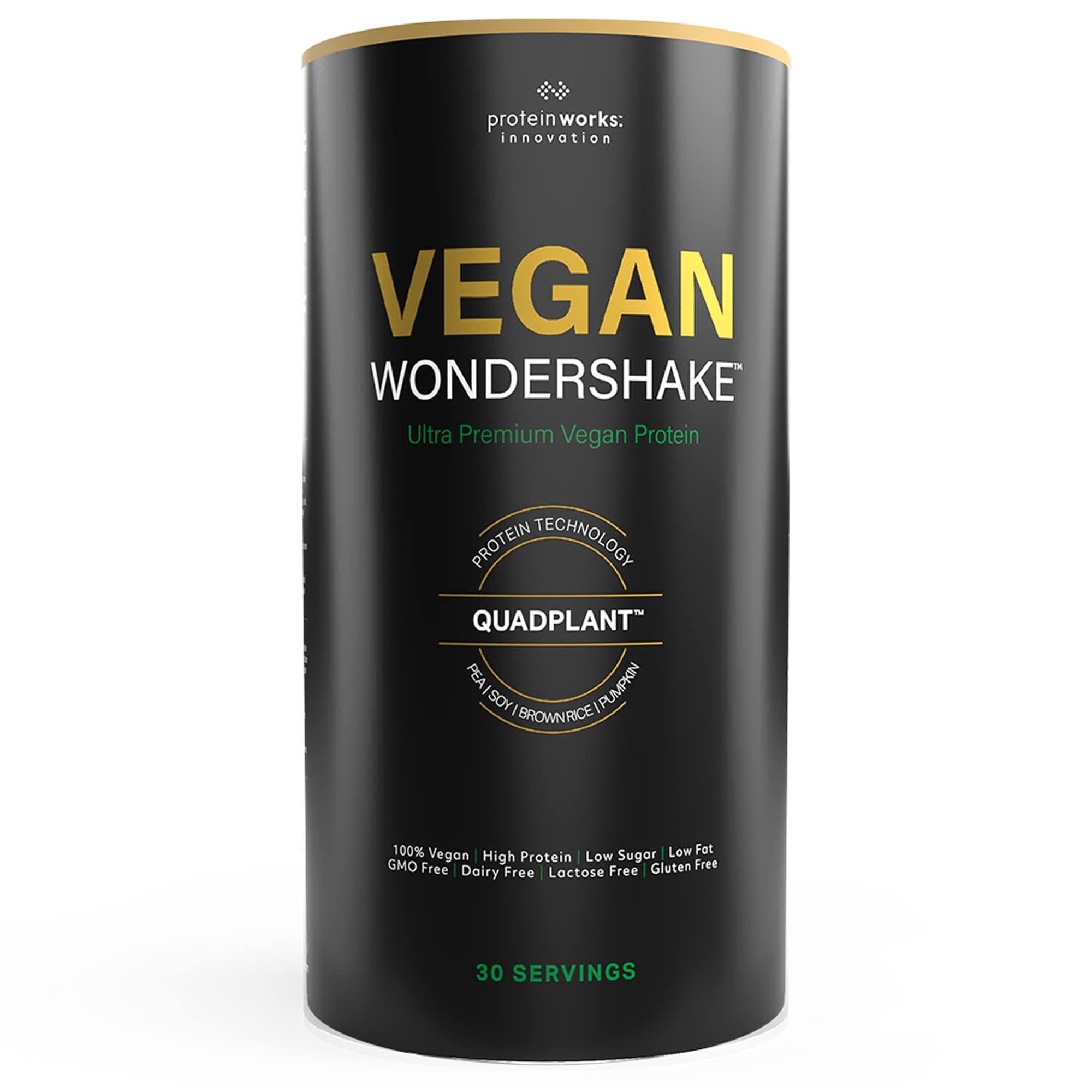Protein Works - Vegan Wondershake, Multi-Award-Winning Vegan Protein Shake, QuadPlant Protein Blend, Ultra Smooth & Creamy, Low Calorie, Under 1g Fat & Sugar, 30 Servings, Salted Caramel, 750g