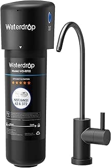 Waterdrop 10UB-B Under Sink Water Filter with Matte Black Faucet, NSF/ANSI 42 Certified, 11,000 Gallons High Capacity Water Filter System, Reduce PFAS, PFOA/PFOS, Reduce Lead, Chlorine, Bad Taste