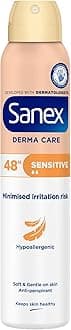 Sanex Derma Care Sensitive 48-Hour Antiperspirant Spray Deodorant 200ml – long-lasting freshness against sweat and odour – gently cares for skin – contains 0% alcohol*