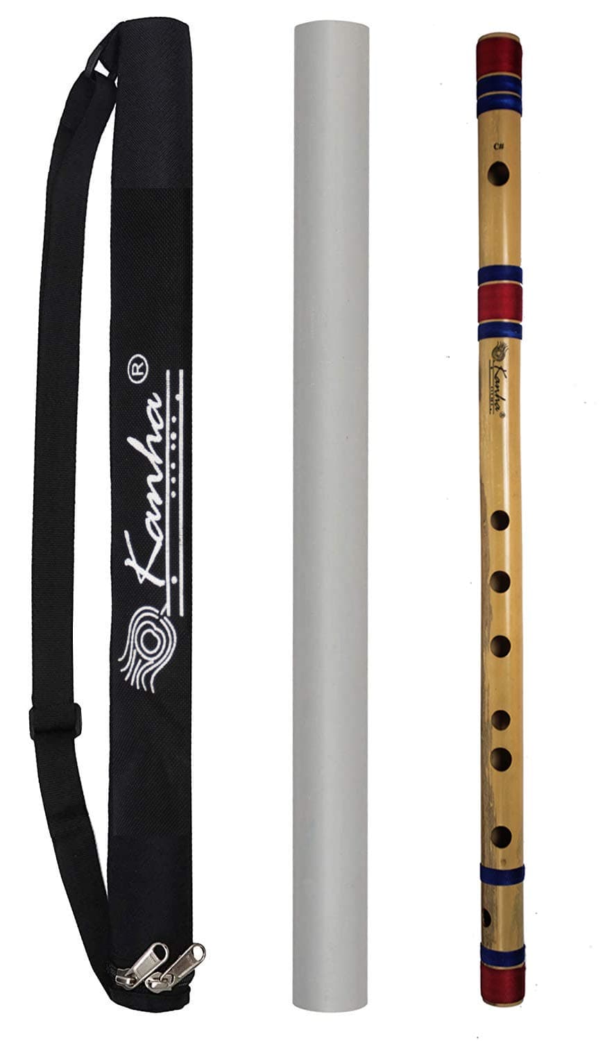 Flutes C Scale Sharp Medium Assam Bamboo Flute Musical Instrument Size 18 Inch Bansuri Right Handed With Cover