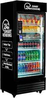 HAHA Smart AI Vending Machine for Business, Multi-Item Combo Vending with APP Management & Cashless Payment, Refrigerated Beverage US620-528 Bottles