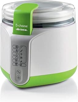 Ariete B Cheese Yogurt Maker Machine with 90°C Temp, Removable Non Stick Basket, Recipe Book, 6 Preset Programs for Classic, Quick, Vegan Cheese, Mozzarella, Classic, Greek Yogurt - ART615