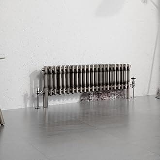 Warmehaus 300x1010mm Raw Metal Horizontal Column Radiator Double Traditional Cast Iron Style Bathroom Radiator