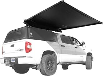 Overland Vehicle Systems XD Nomadic 2.0-6.5' Awning - W/Lights, Black Out, Black Fabric & Travel Cover Universal