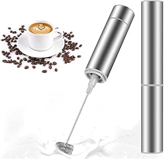 Milk Frother Handheld - Battery Powered Electric Milk Frother Foamer,Powerful 19000rpm, Mini Drink Mixer Coffee Frother for Latte, Cappuccino, Hot Chocolate