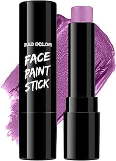 BAD COLOR Light Purple Face Paint Stick, Cream Lavender Periwinkle Eye Black, Sweatproof Waterproof for Sports Violet Lilac Halloween SFX Ursula Cosplay Costume Makeup