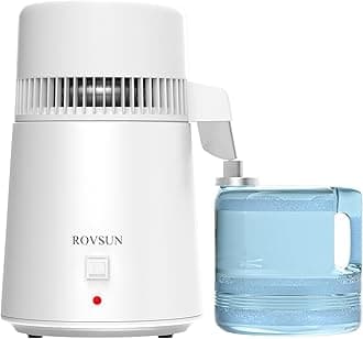 ROVSUN [Upgraded Version] 1.1 Gallon/4L Water Distiller, Countertop Distilled Water Machine, Flame Retardant Material, BPA Free Container, Stainless Steel Interior, 750W Distilled Water Maker Purifier