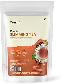 Teaniru, Slimming Tea – 60g Loose Leaf | Natural Herbal Tea for Weight Management, Boost Metabolism & Digestion | Blend with Green tea, Blackpepper, Cinnamon, Garcinia, Liquorice