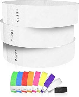 Wristco 600 White Tyvek Wristbands for Events - Comfortable Tear Resistant Paper Bracelets ID Wrist Bands for Concerts Festivals Admission Party Identification