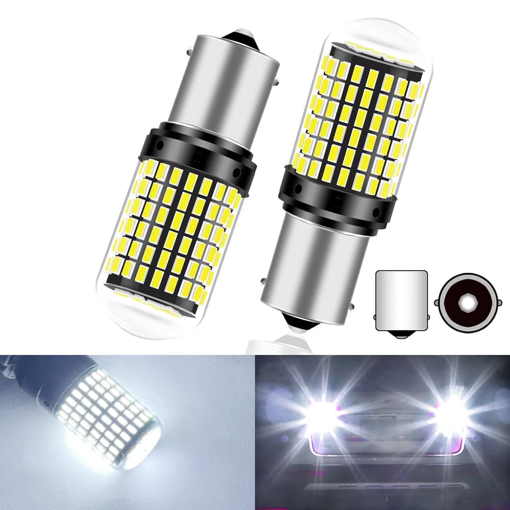 Yifengshun 1156 BA15S White CANBUS Error Free No Hyper Flash LED WaterProof Position light Reversing light P21W 1003 7506 1141 144 3014-SMD Used for 12V Car Turn signal Parking Light 6500K (2pcs)