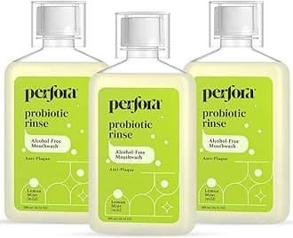 Perfora Lemon Mint Mouthwash, 300ml X 3 | Alcohol-Free Mouth Wash Liquid With Probiotics, Hyaluronic Acid, & Vitamin C | Freshens Breath & Removes Germs | No Artificial Flavor |Mouthwash For Oral Care