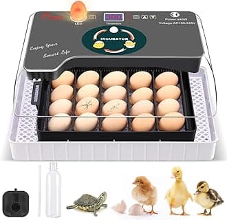 12 Egg Incubator - Automatic Egg Turner, Temperature Control, Built-in Candler, Auto Water Refill for Hatching Chicken, Duck, Quail & Bird Eggs