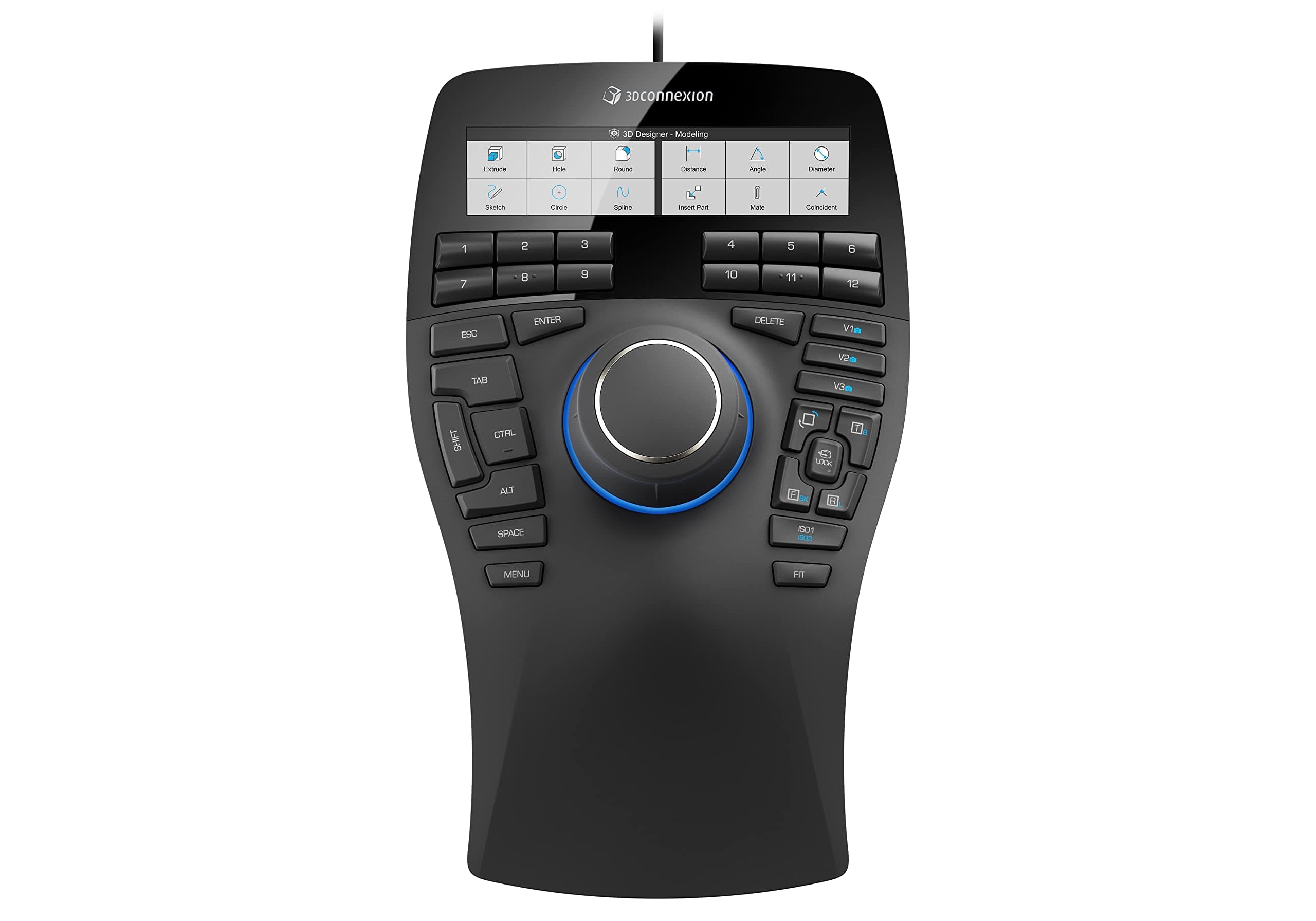 3Dconnexion SpaceMouse Enterprise (3D Mouse, Wired, LCD Display, black)