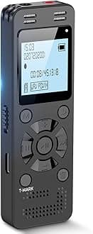 Evida Digital Voice Recorder for Lectures, Meetings - 2324 Hours Voice Activated Recording Device with Playback, Password
