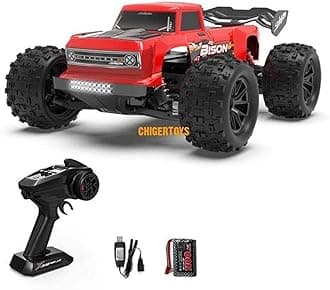 RC Cars for Adults High Speed 50KM/H, 1:16 Scale Large All Terrain RC Truck, 25+ Min 4WD Hobby Car with 2.4GHz Radio Remote Control, 4X4 Waterproof Off-Road Truck for Boys (Red - Red)