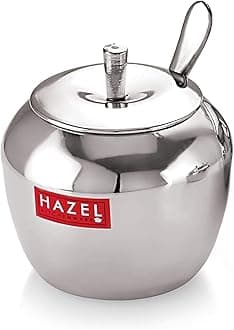 HAZEL Stainless Steel Oil and Ghee Container With Spoon for Kitchen | 260 ml Capacity Multipurpose Oil Container