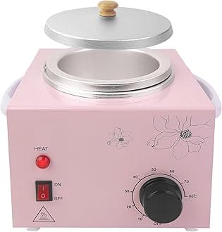 Portable Wax Warmer Machine for Painless Hair Removal, Women Men Professional Wax Heater with Adjustable Temperature Set, 20pcs Sticks (Pink - Single Pot)