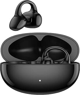 Edifier LolliClip Open-Ear True Wireless Earbuds, Bluetooth 5.4, Hi-Res LDAC, Adaptive ANC, Health Monitoring, Spatial Audio, Interchangeable Design, Multipoint, App Control, IP56, Black