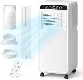 10000 BTU Portable Air Conditioner for Room up to 500 Sq.Ft, 3 in 1 Quiet AC Unit with Cooling Dehumidifier & Fan, Small Air Conditioner with Remote Control,24H Timer,Window Kit for Bedroom