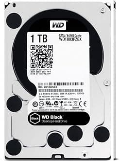 WD_BLACK Western Digital 1TB WD Black Performance Internal Hard Drive HDD - 7200 RPM, SATA 6 Gb/s, 64 MB Cache, 3.5" - WD1003FZEX