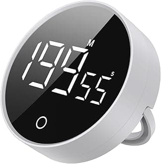 EooCoo Digital Kitchen Timer with Stand,199-Minute Visual Timers LED Display for Kids＆Adults,Magnetic Countdown Countup,Management Education Tool for Home Kitchen,School,Office,Fitness,Studying- White