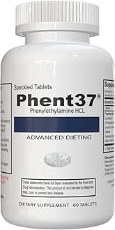 Phent37 (1 Bottle - 60 Tablets) phenylethylamine HCL - Advanced Dieting | Speckled Tablets - Dietary Supplement