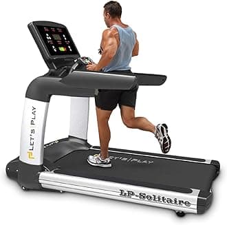 Let's Play Solitaire Commercial Treadmill for Gym and Home Use | 8HP Peak AC Motor Running Machine | Top Speed 20Km/hr | Durable Heavy-Duty Design with Advanced Features for Cardio and Fitness