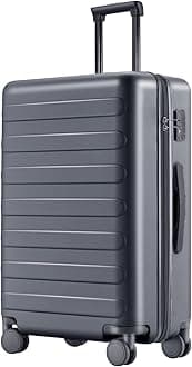 NINETYGO Medium Checked Luggage 24 Inch, Checking In Luggage with Smooth Spinner Wheels, Lightweight, Hard Shell PC Suitcase, Lightweight Travel Luggage, TSA Approved (Grey, Rhine Basic)